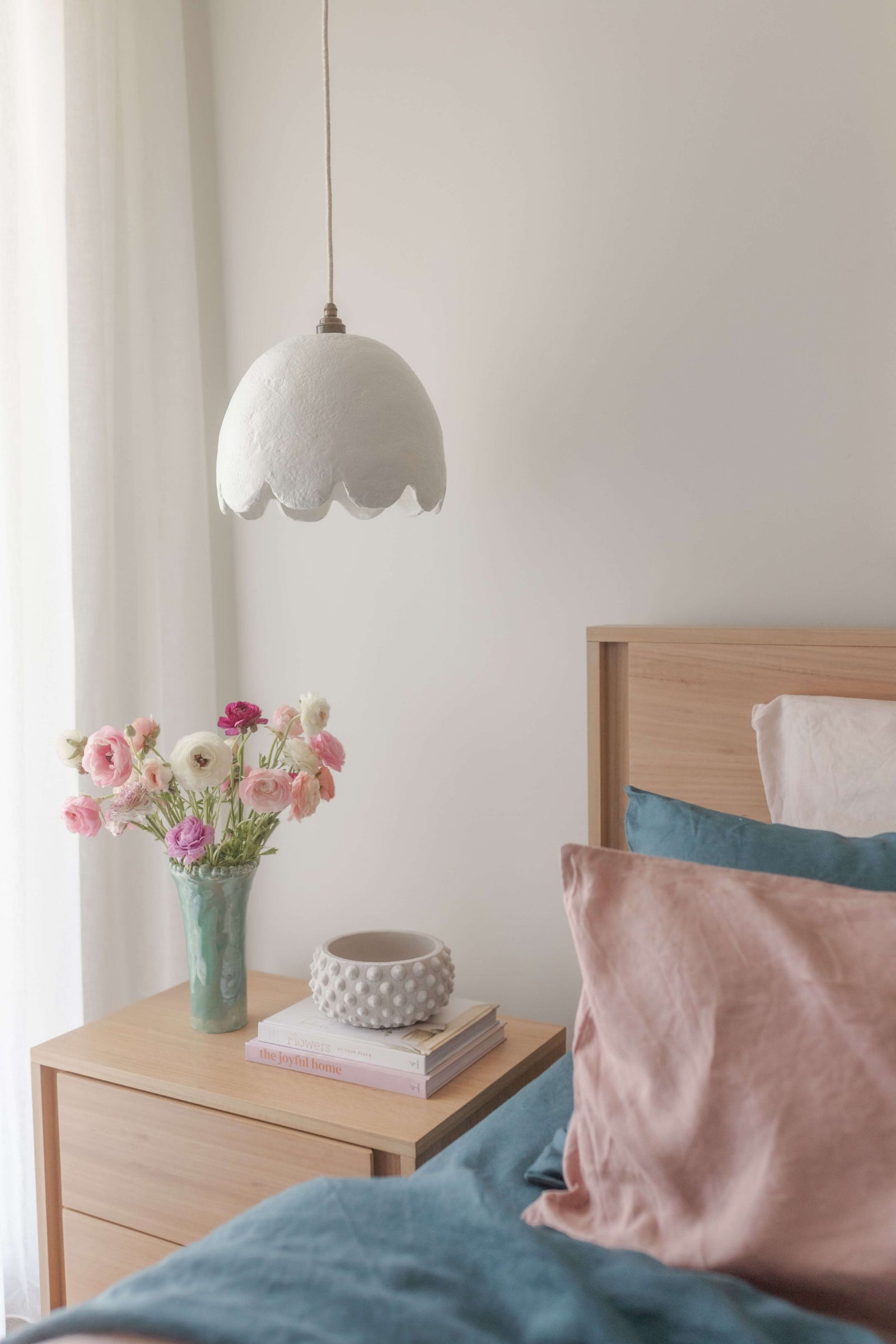 Scalloped Pendant Light - White - Tall Medium (see dispatch est below)