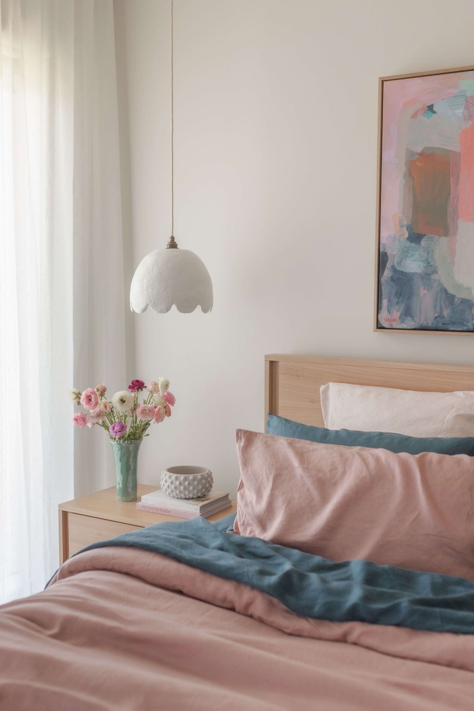 Scalloped Pendant Light - White - Tall Medium (see dispatch est below)