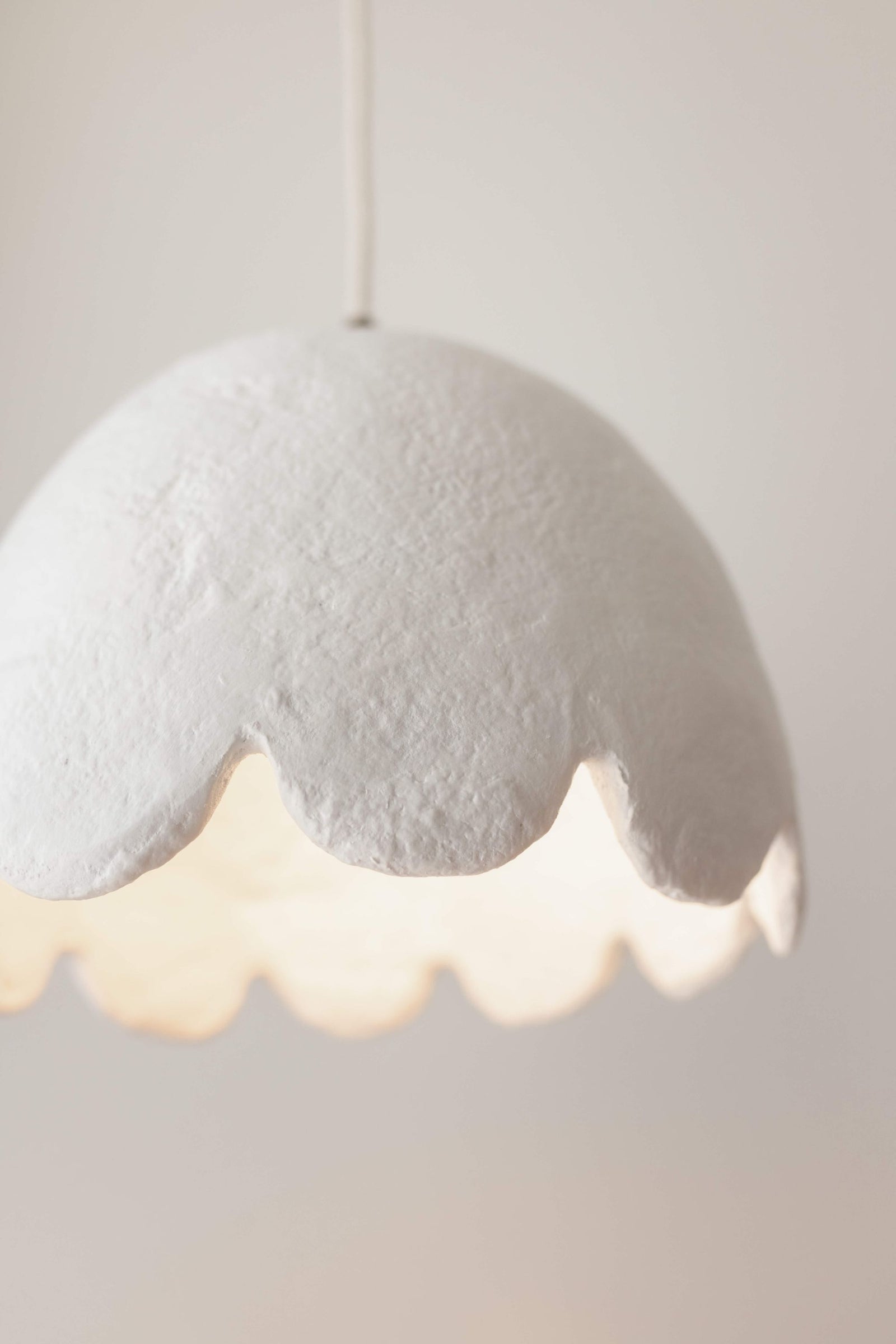 Scalloped Pendant Light - White - Tall Medium