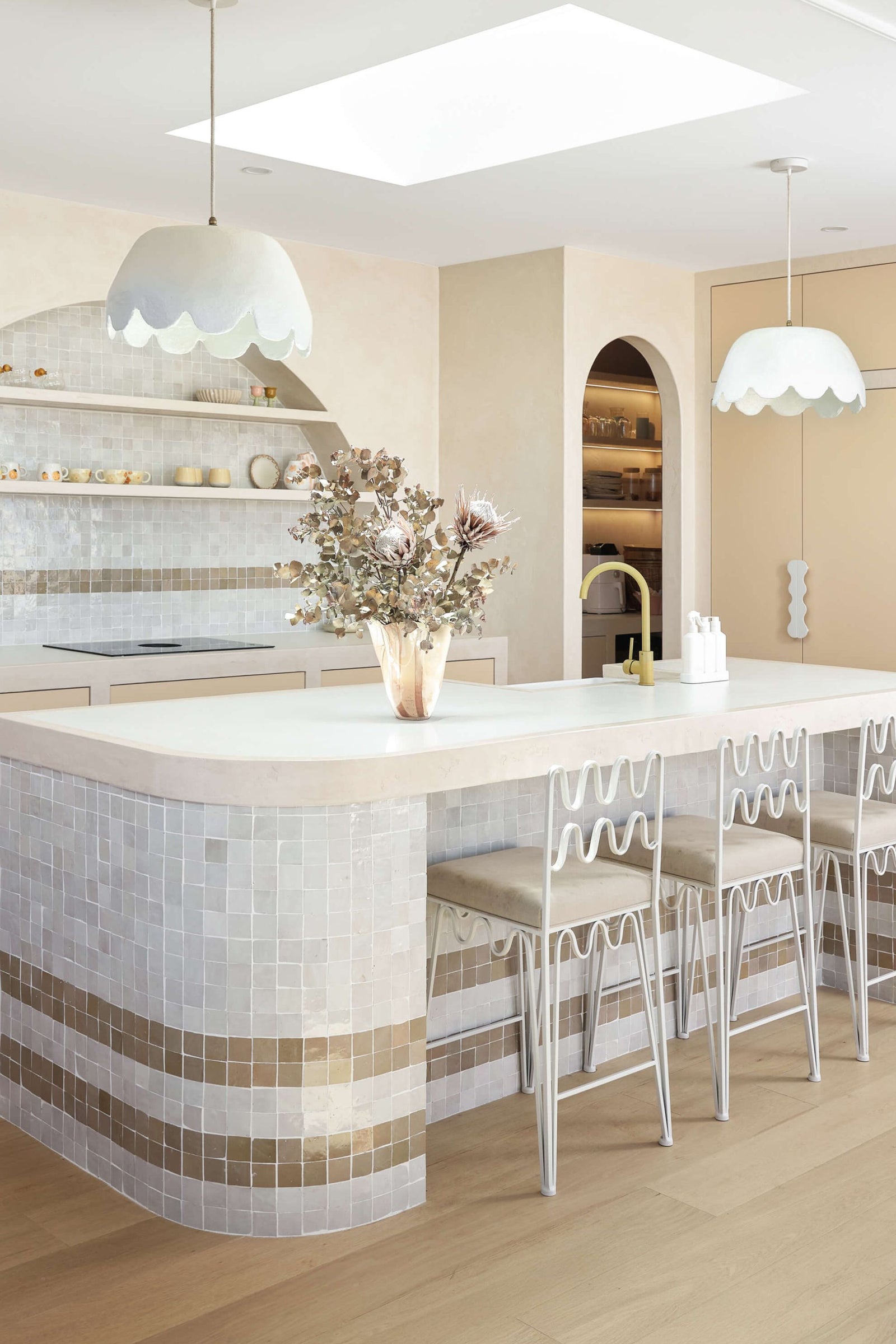 Scalloped Pendant Light - White - Large (see dispatch etc below)