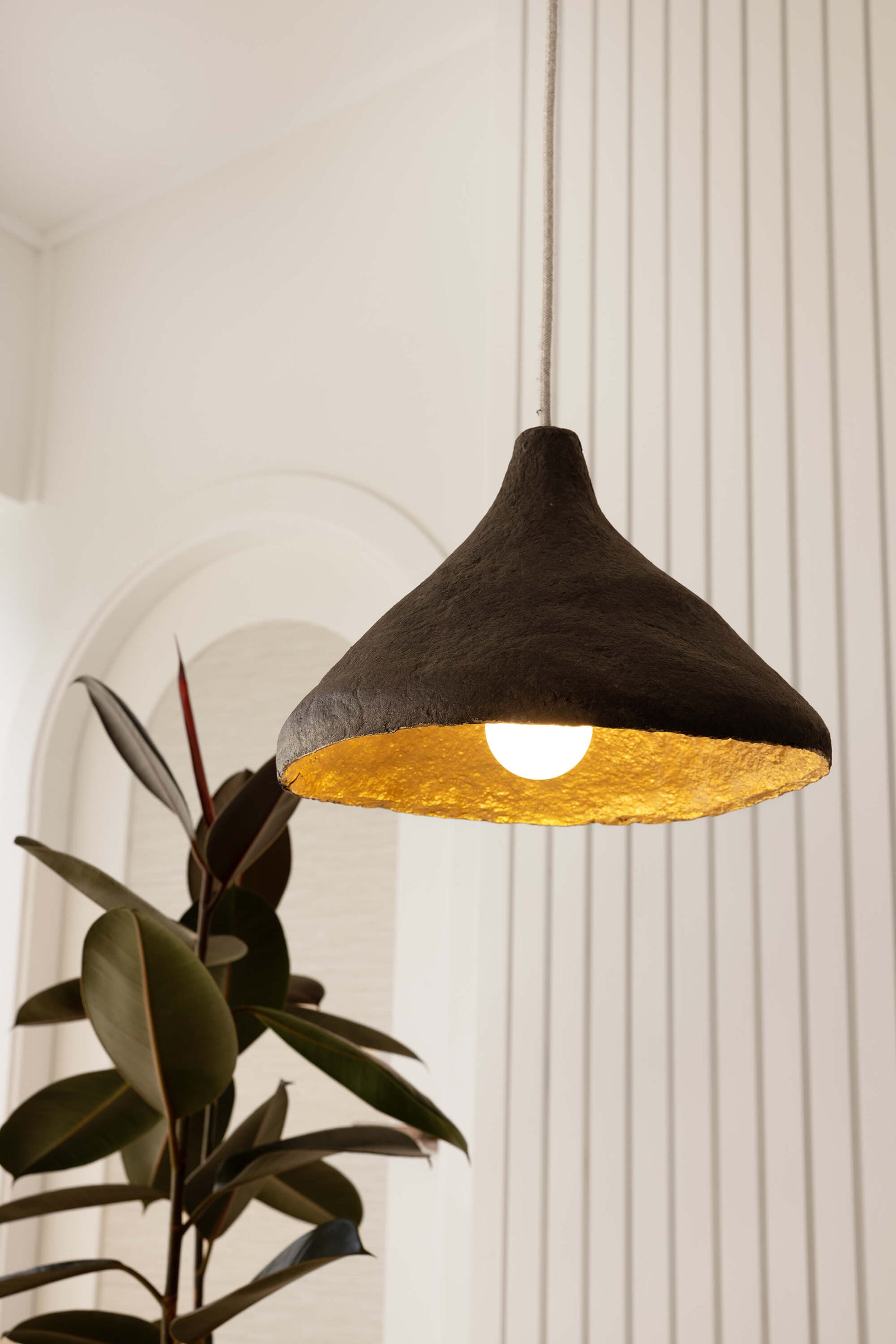Charcoal sustainable pendant light hanging