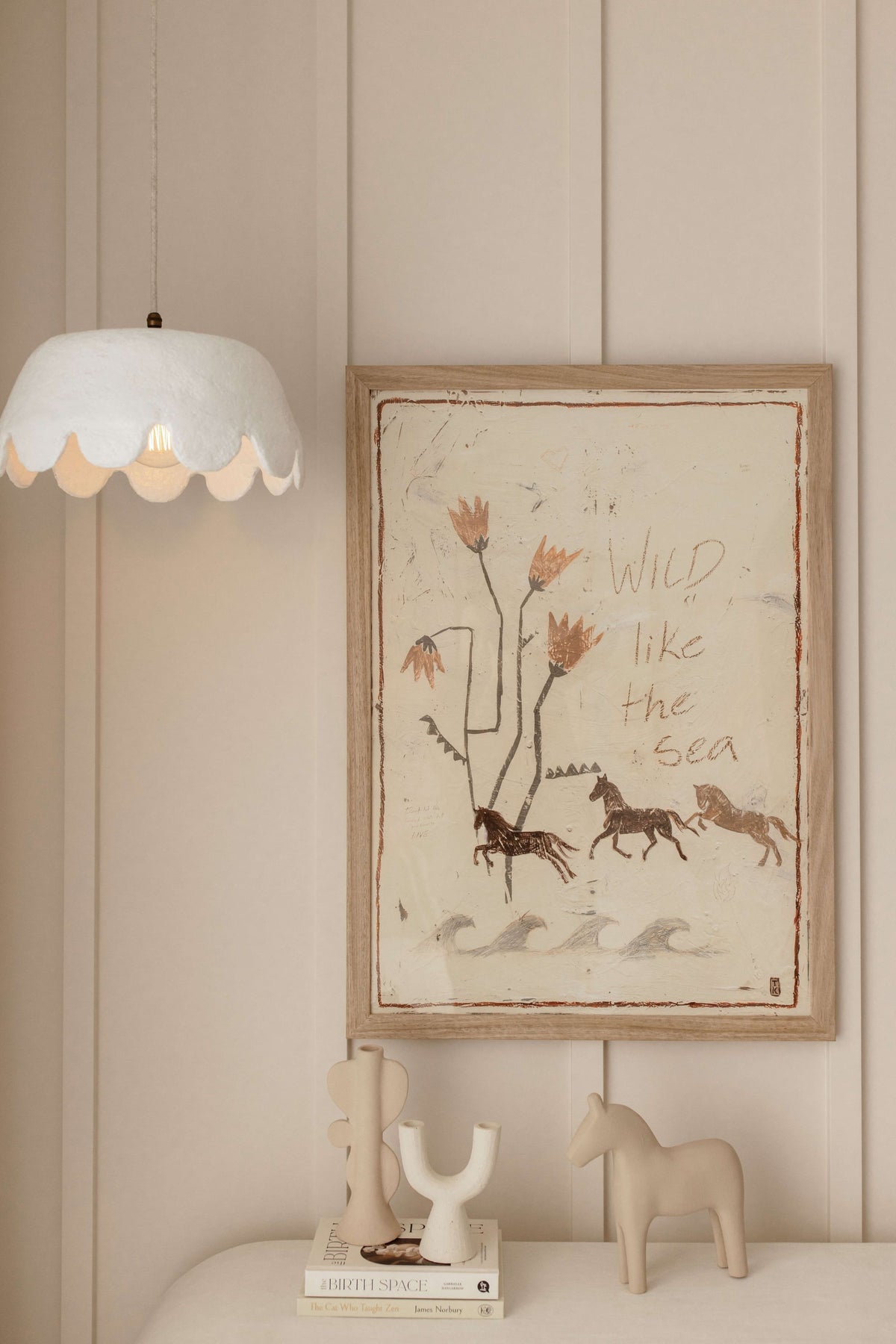 Scalloped Pendant Light - White - Medium