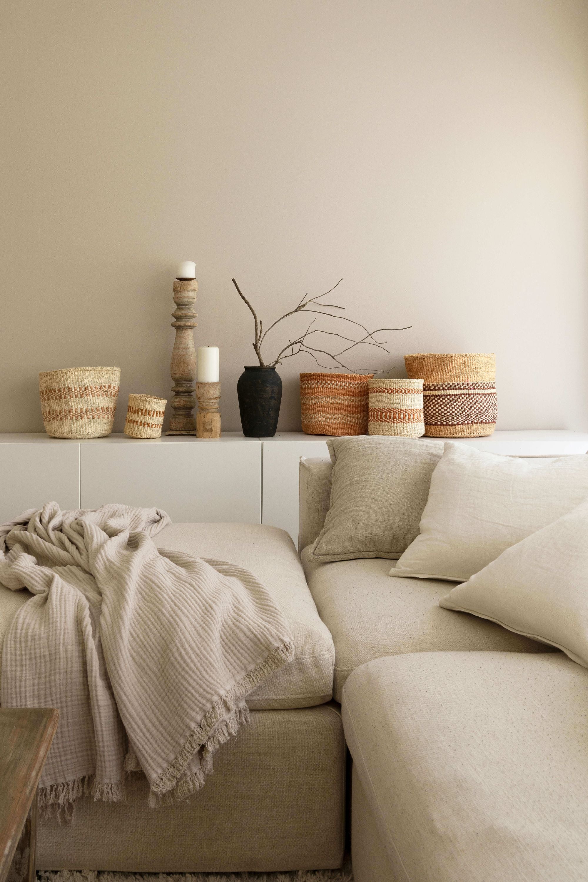 Woven Sisal Storage Basket - Medium
