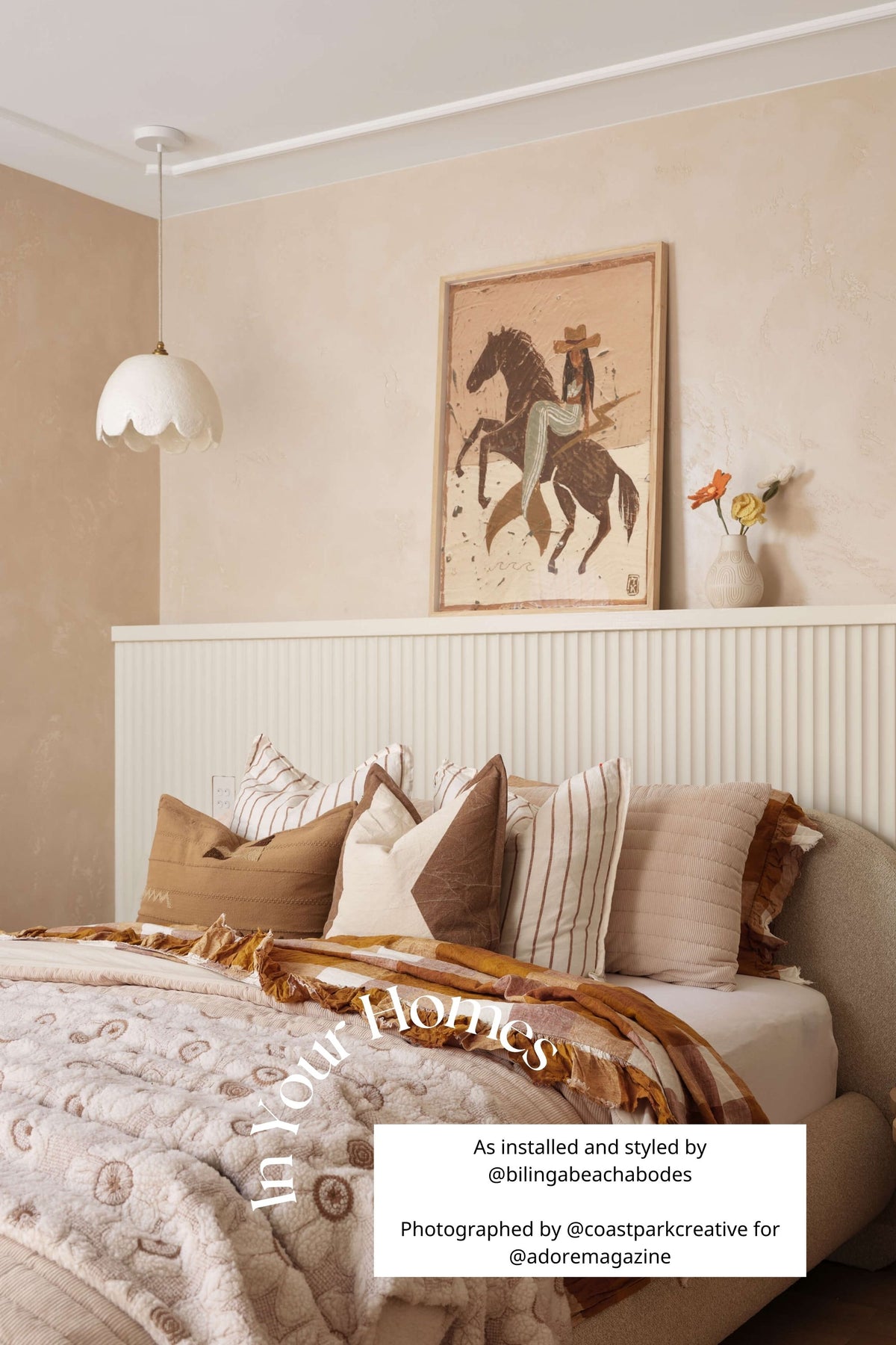 Scalloped Pendant Light - White - Tall Medium