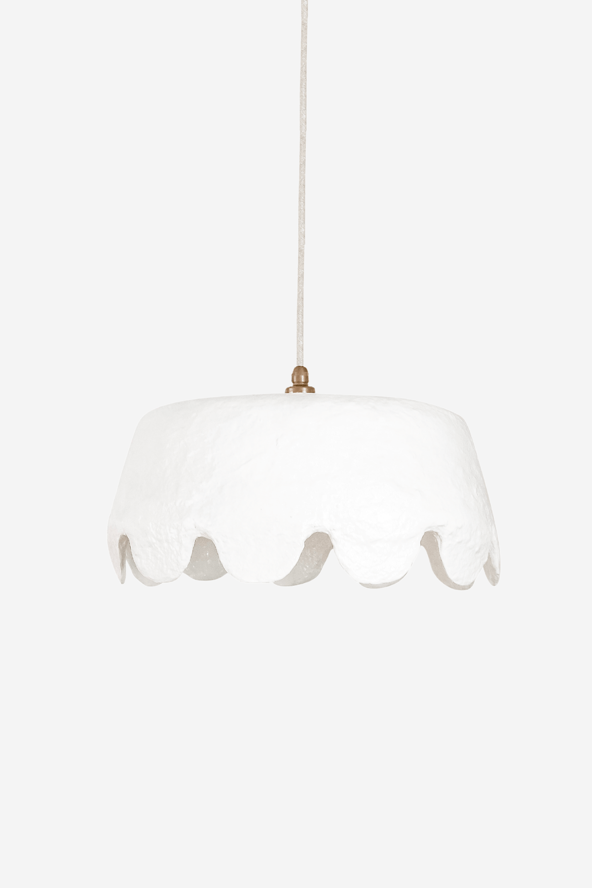 Scalloped Pendant Light - White - Medium