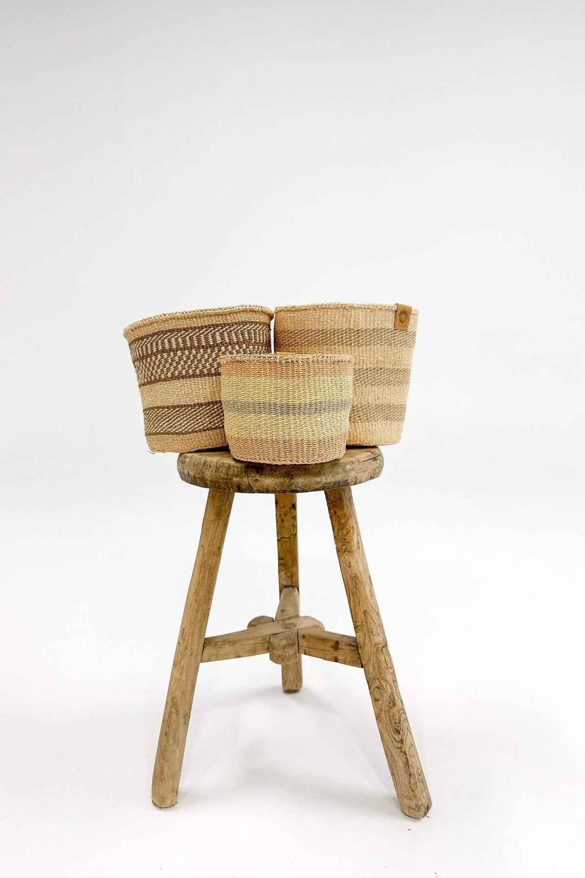 Woven Sisal Storage Basket - Small (Trio)