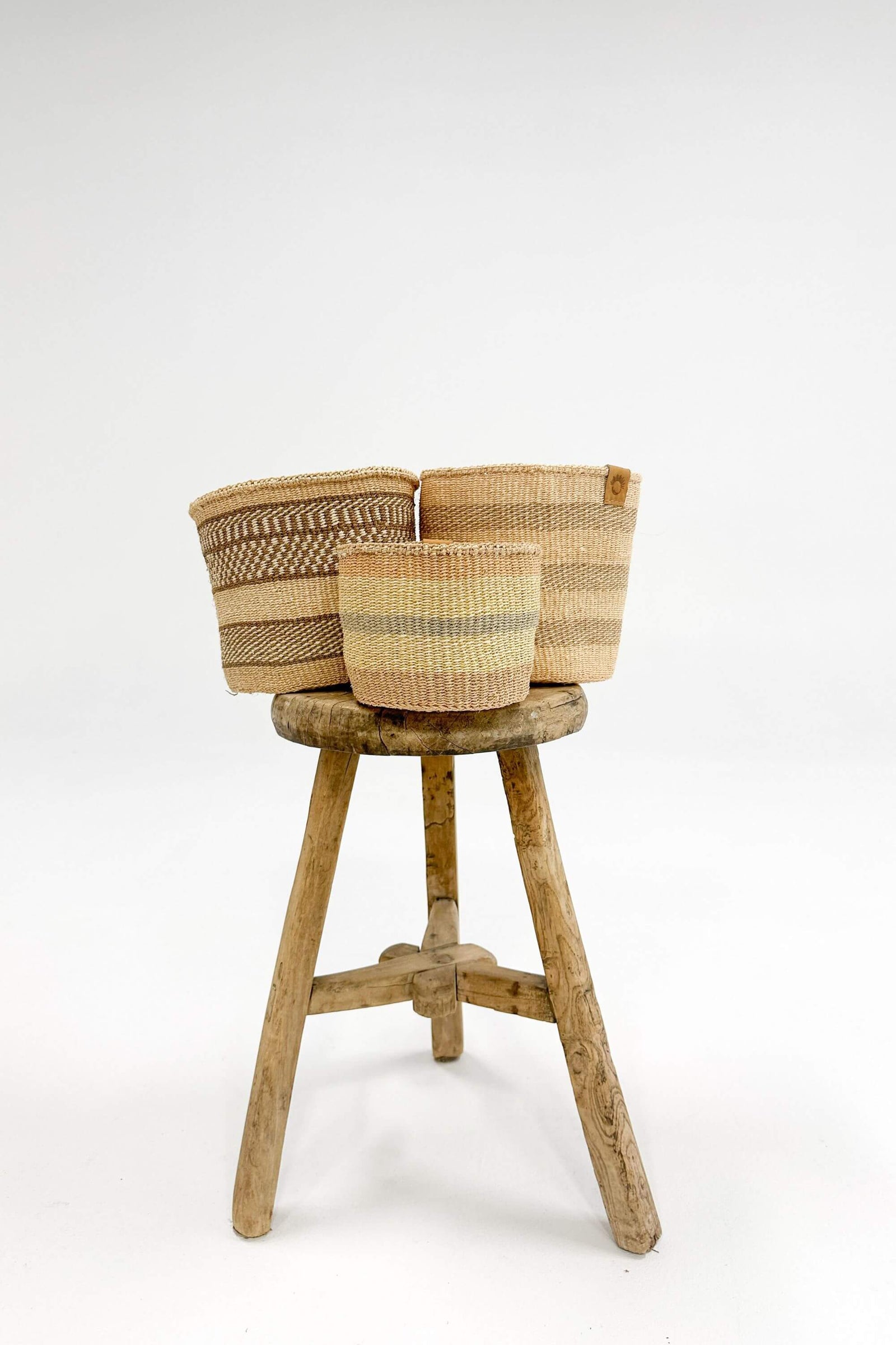 Woven Sisal Storage Basket - Small (Trio)